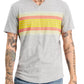 Sun + Stone Men's Southwest Stripe V Neck T-Shirt Gray Size Medium