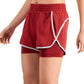 ID Ideology Women's Performance Layered Look Shorts Red Size Medium