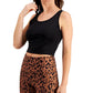 ID Ideology Women's Sleeveless Cropped Top Black Size Large