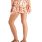 ID Ideology Women's Stretch Pocketed Moisture Wicking Flat Seems Printed Mini Ruffled Skort Pink Size Medium