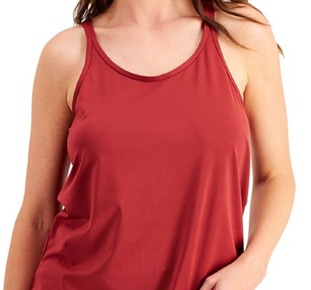 ID Ideology Women's Solid Strappy Tank Top Red Size Large