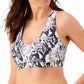 ID Ideology Women's Snake Embossed Low Impact Sports Bra White Size Small