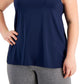 Ideology Women's Plus Strappy Tank Top Blue Size 3X