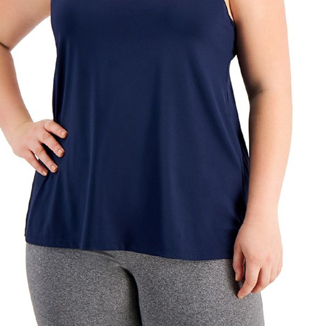 Ideology Women's Plus Strappy Tank Top Blue Size 3X