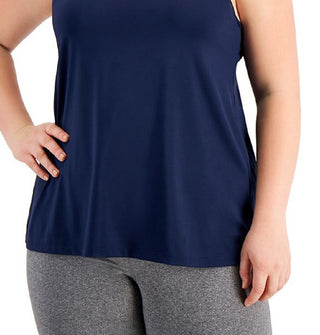 Ideology Women's Plus Strappy Tank Top Blue Size 3X