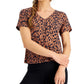 ID Ideology Women's Animal Print T-Shirt Brown Size Medium