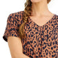 ID Ideology Women's Animal Print T-Shirt Brown Size Medium