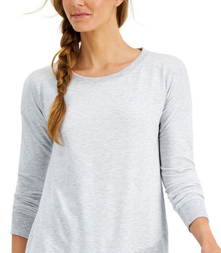 Ideology Women's Crossover Hem Top Grey Size Small