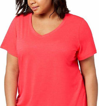 Ideology Women's Plus Rapidry V Neck Performance T-Shirt Red Size 2X