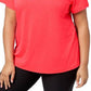 Ideology Women's Plus Rapidry V Neck Performance T-Shirt Red Size 2X