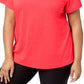 Ideology Women's Plus Rapidry V Neck Performance T-Shirt Red Size 3X