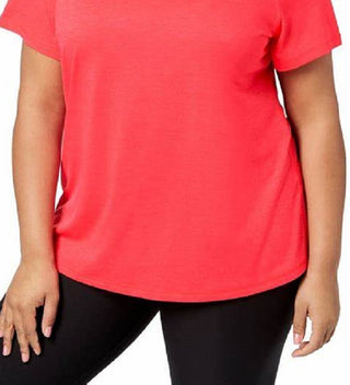 Ideology Women's Plus Rapidry V Neck Performance T-Shirt Red Size 3X