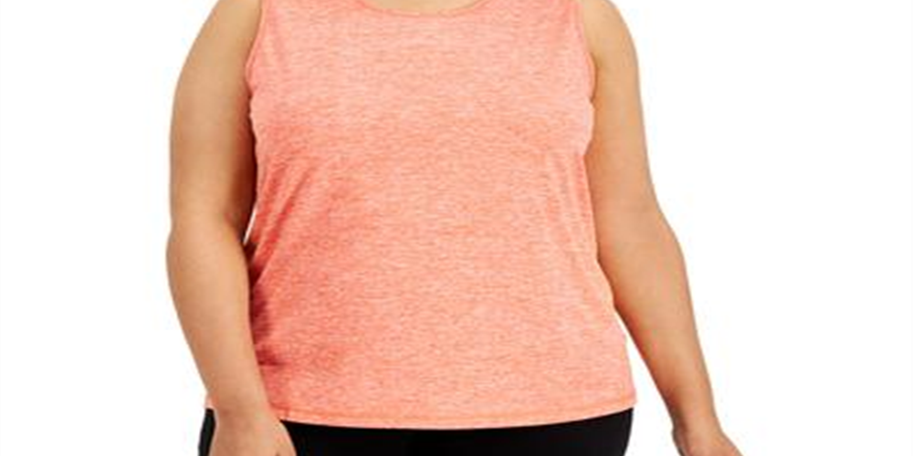 ID Ideology Women's Keyhole Back Tank Top Red Size 2X
