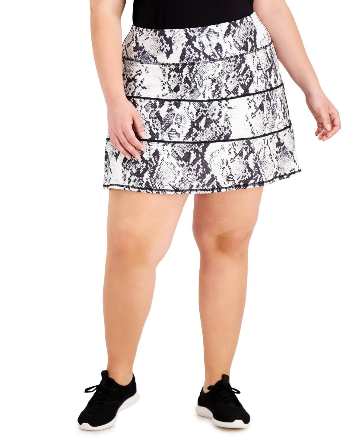 ID Ideology Women's Snake Print Tiered Skort White Size Medium