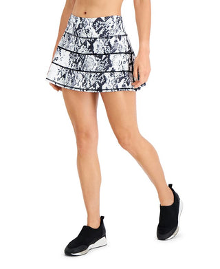 Ideology Women's Snake Print Tiered Skort White Size XX-Large