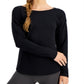 ID Ideology Women's Long Sleeve Drop Shoulder Top Black Size X-Small