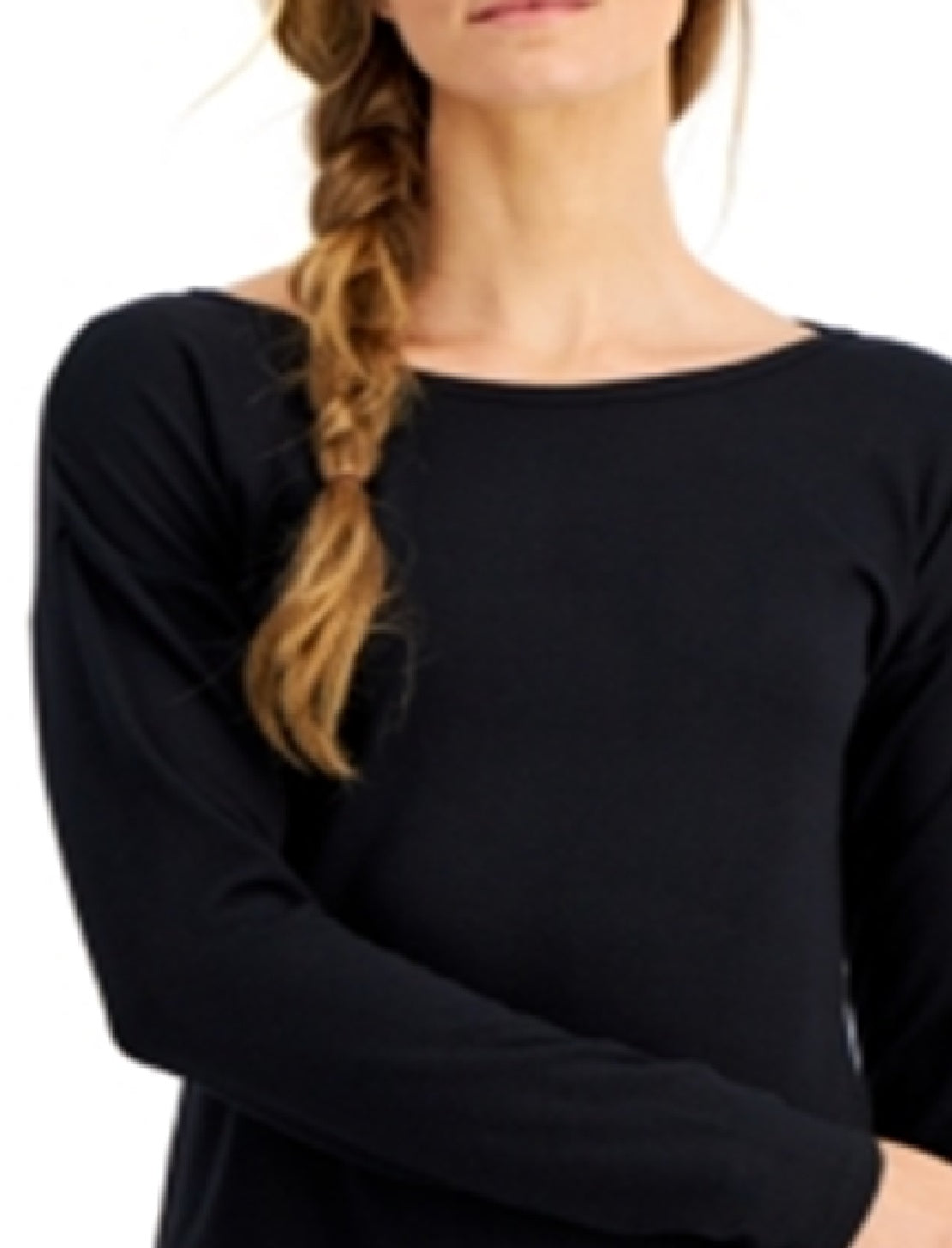 ID Ideology Women's Long Sleeve Drop Shoulder Top Black Size X-Small