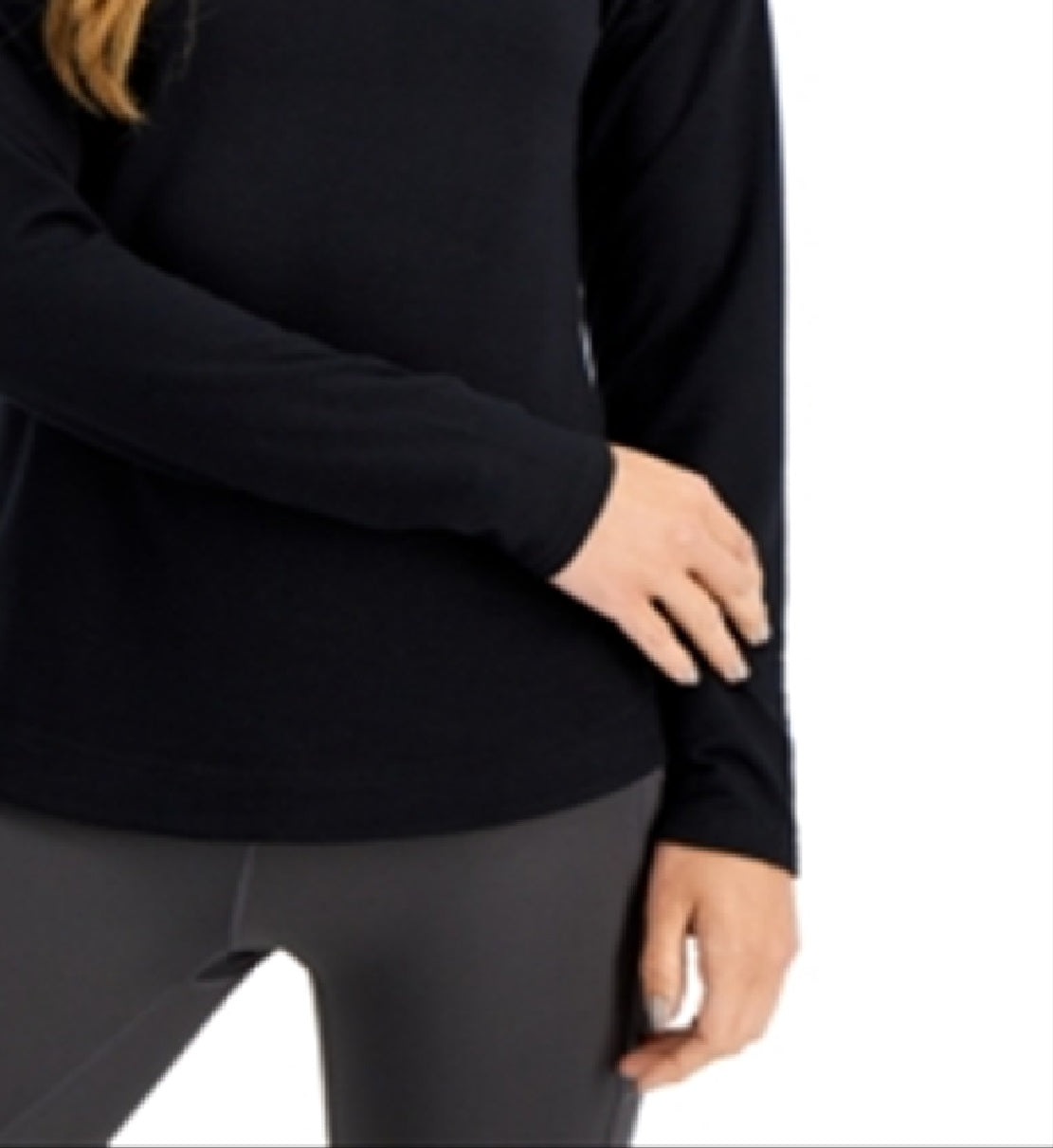 ID Ideology Women's Long Sleeve Drop Shoulder Top Black Size X-Small