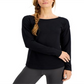 ID Ideology Women's Long Sleeve Drop Shoulder Top Black Size XX-Large
