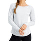 ID Ideology Women's Long Sleeve Drop Shoulder Top Gray Size Small