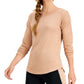 ID Ideology Women's Long Sleeve Drop Shoulder Top Brown Size XX-Large
