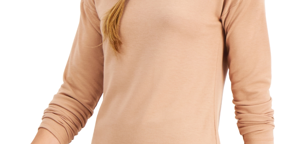 ID Ideology Women's Long Sleeve Drop Shoulder Top Brown Size XX-Large