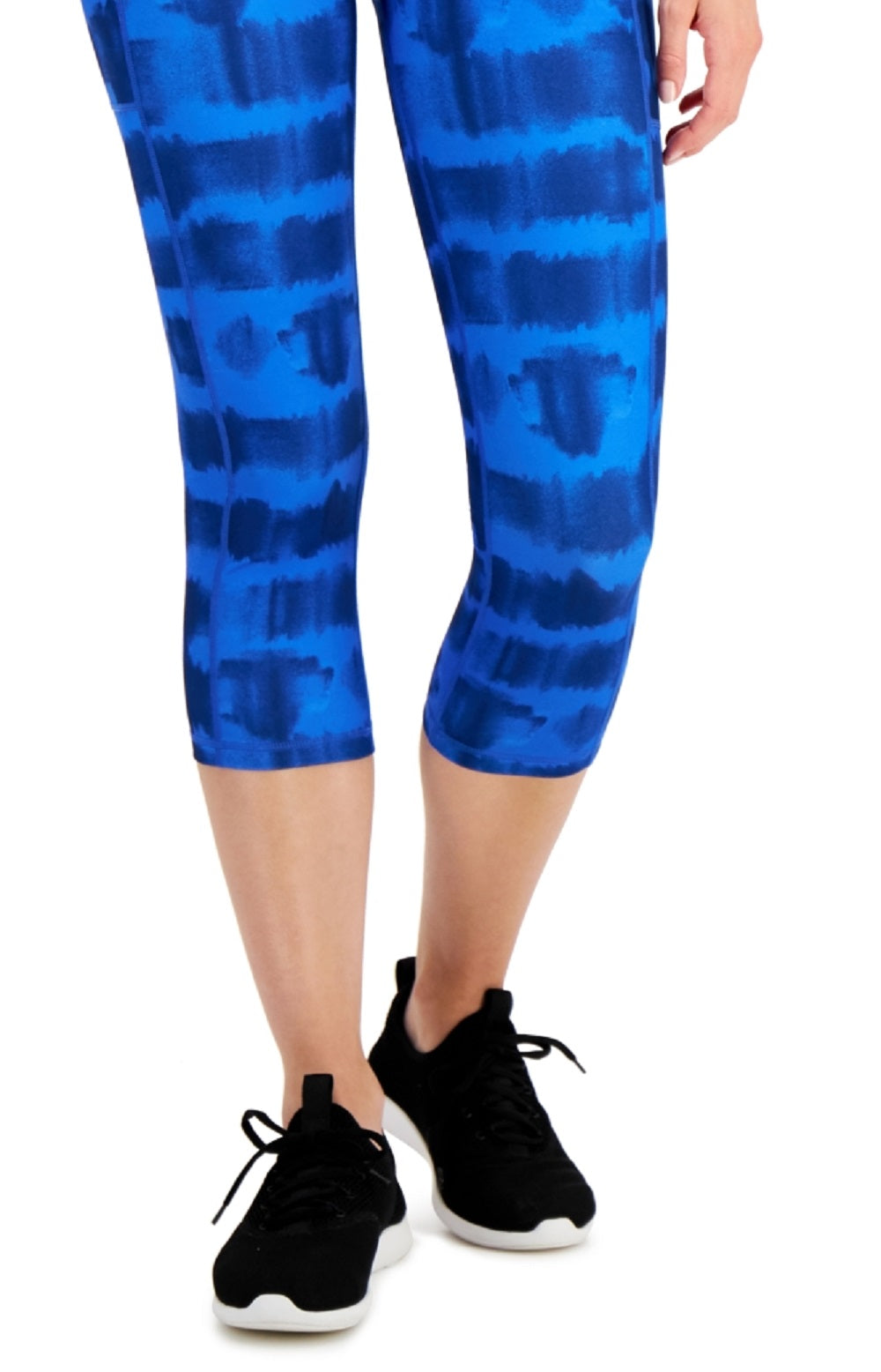 ID Ideology Women's Tie Dyed Cropped Leggings Blue Size Medium