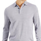 Club Room Men's Merino Wool Blend Polo Sweater Gray Size Large