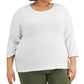 Karen Scott Women's Cotton Scoop Neck Top White Size 3X