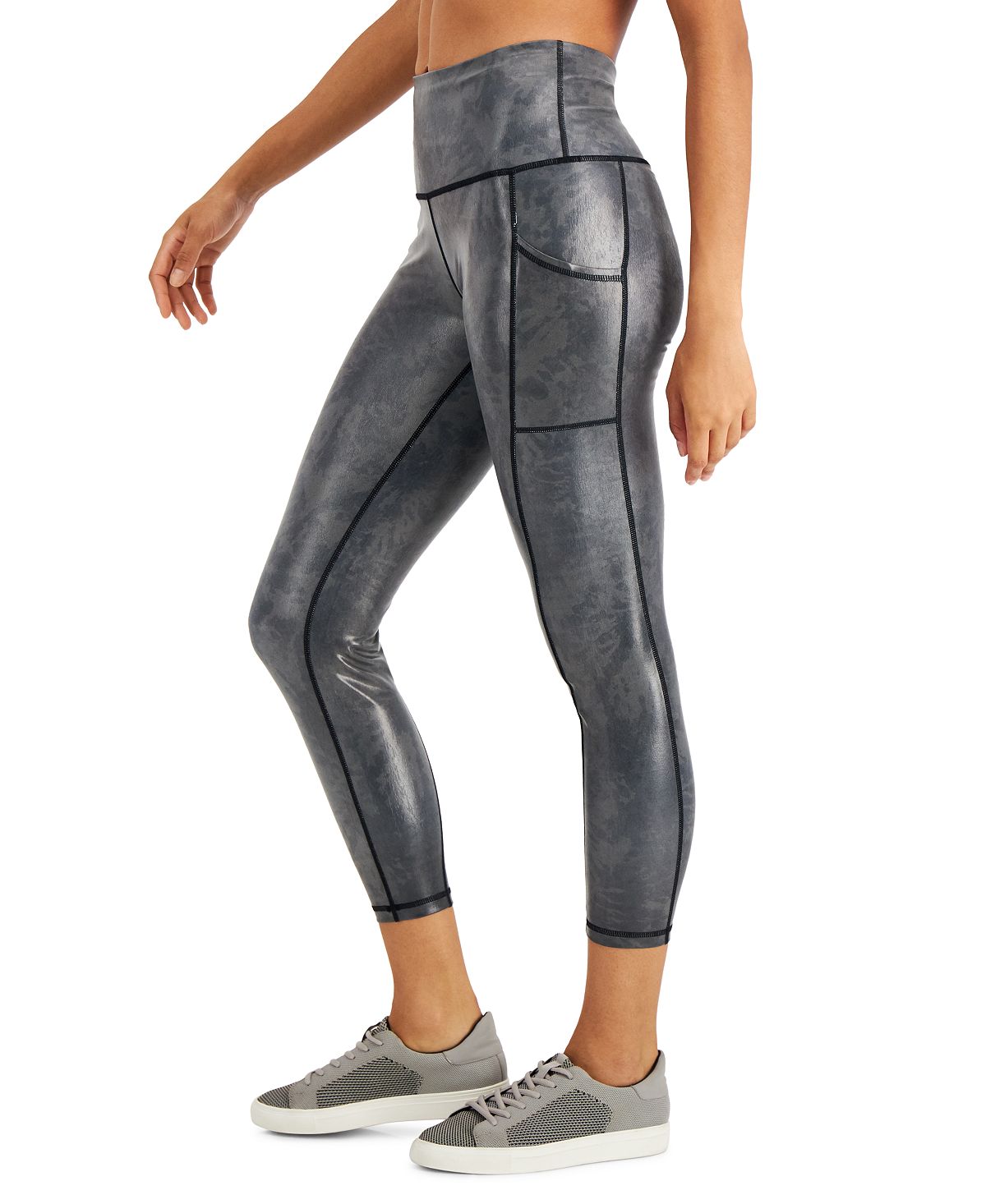 Id Ideology Women's Active Shine Length Leggings Black Size S