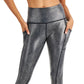 ID Ideology Women's Active Shine 7/8 Length Leggings Black Size Large