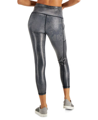 Ideology Women's Stretch Moisture Wicking Pocketed Upf50 Compression Flat Seems Active Wear High Waist Pants Black Size XL