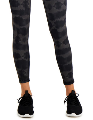 Ideology Women's Stretch Moisture Wicking Reversible Compression Tie Dye Active Wear High Waist Leggings Black Size X-Large