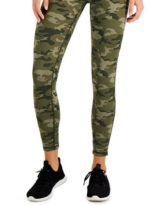 Ideology Women's Stretch Moisture Wicking Ventilation Flat Seems Camouflage High Waist Leggings Green Size Large