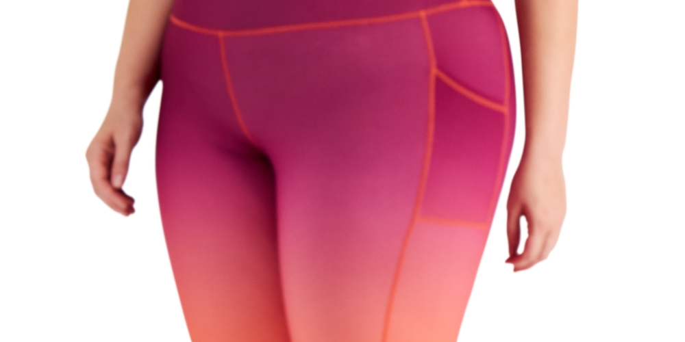 ID Ideology Women's Ombre Print Leggings Orange Size 3X