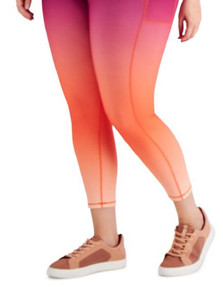 Ideology Women's Plus Ombre Print Leggings Pink Size 4X