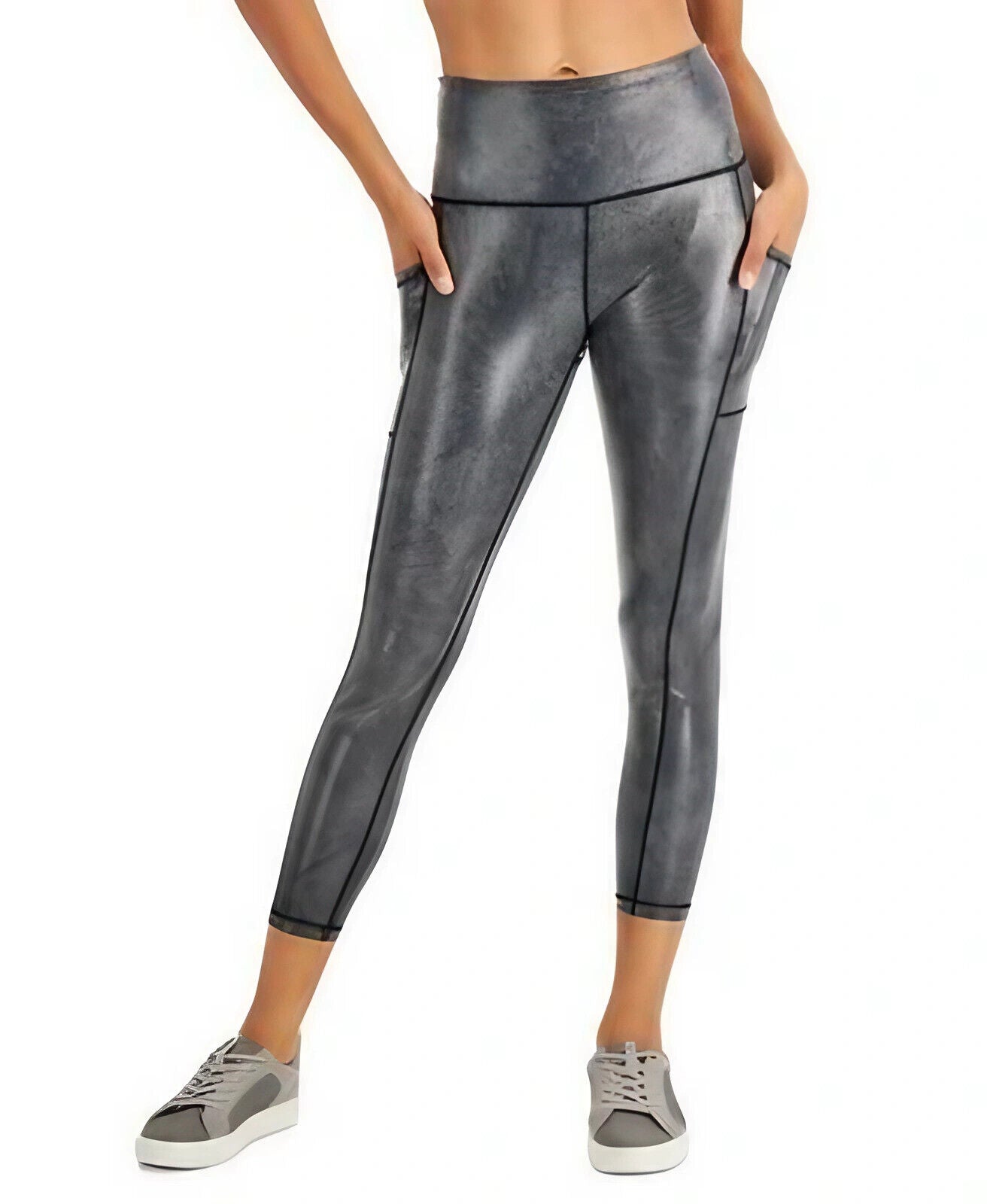 ID Ideology Women's Active Shine Leggings Gray Size 3X