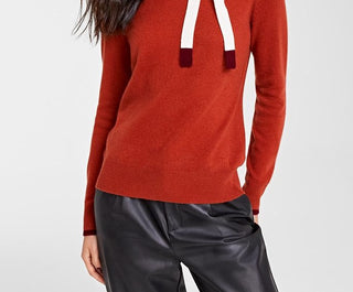 Charter Club Women's Bow Detail Cashmere Sweater Red Size Large