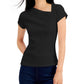 INC International Concepts Women's Asymmetrical T-Shirt Black Size XX-Large