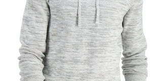 Sun + Stone Men's Solid Marled Hooded Sweater Gray Size Large