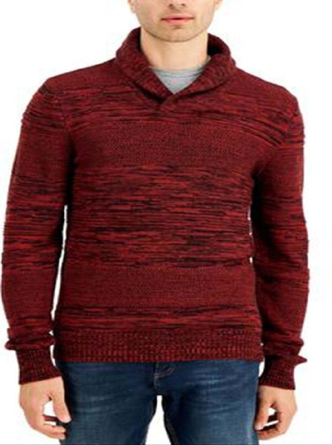 Sun + Stone Men's Stone Shawl Collar Sweater Red Size Small