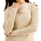Style & Co Women's Ribbed Button Detail Tunic Sweater Brown Size Petite X-Small
