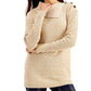 Style & Co Women's Ribbed Button Detail Tunic Sweater Brown Size Petite X-Small