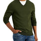 Club Room Men's Solid V Neck Merino Wool Blend Sweater Green Size XX Large