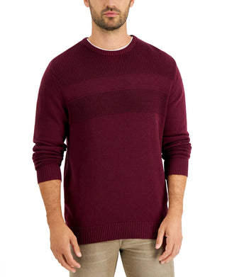 Club Room Men’s Textured Cotton Sweater Red Size M