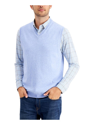 Club Room Men's Solid V Neck Sweater Vest Blue Size XX-Large