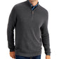 Club Room Men's Quarter Zip Textured Cotton Sweater Gray Size Large