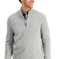 Club Room Men's Quarter Zip Textured Cotton Sweater Gray Size Size Large