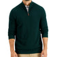 Club Room Men's Quarter Zip Textured Cotton Sweater Green Size Large