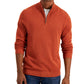 Club Room Men's Quarter Zip Textured Cotton Sweater Orange Size Large